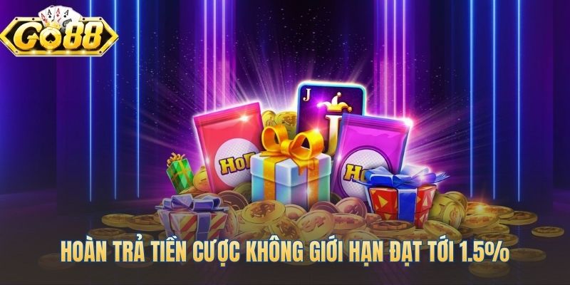 Hoàn trả tiền cược không giới hạn đạt tới 1.5%